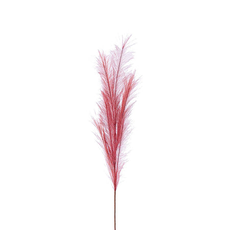 Ramo Rosa con Piume "Pampa" decorazione natalizia per arredamento h 100 cm