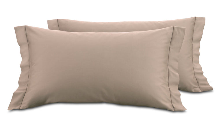 Completo lenzuola in raso di puro cotone Tortora - SmartDecoHome