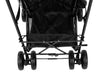 KIKKABOO Passeggino BEETLE - Passeggino da viaggio omologato fino a 22 kg - Pieghevole, Leggero, Compatto, colore NERO - telaio in alluminio, Chiusura Compatta, Schienale Reclinabile e Regolabile, Poggiagambe