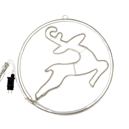 Renna luminosa effetto neon con led bifacciale Luce Fredda addobbi natalizi per esterno