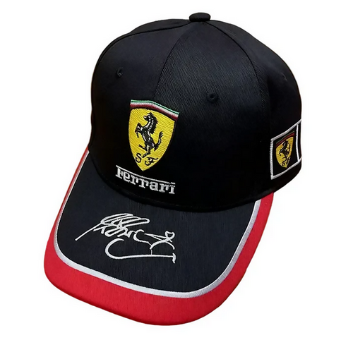 Cappello Ferrari unisex in tinta unica di colore rosso e nero, cappello sportivo scuderia ferrari team