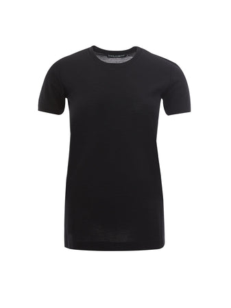 Dolce & Gabbana T-shirt in Lana nera da donna
