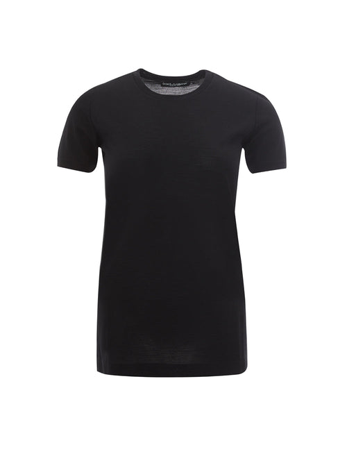 Dolce & Gabbana T-shirt in Lana nera da donna