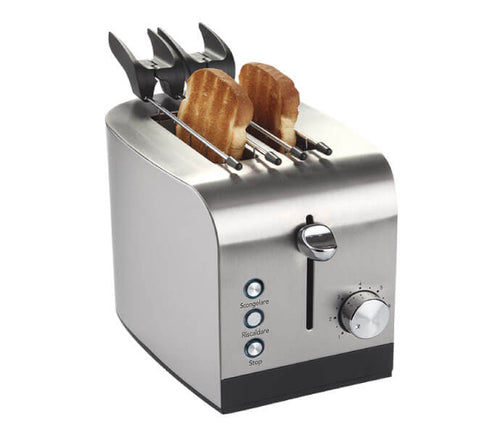 Rgv toast express 2 tostapane 2 fette con pinze removibile, 7 livelli di doratura e funzione scongelamento