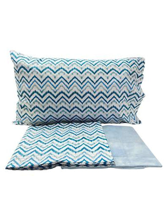 Completo Lenzuola Casa Giulia Chevron Singolo Percalle di Cotone