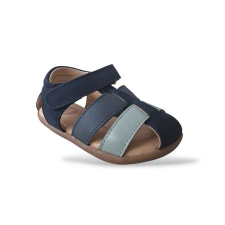 Ragnetto bambino Gioseppo Morley blue pelle velcro barefoot primi passi