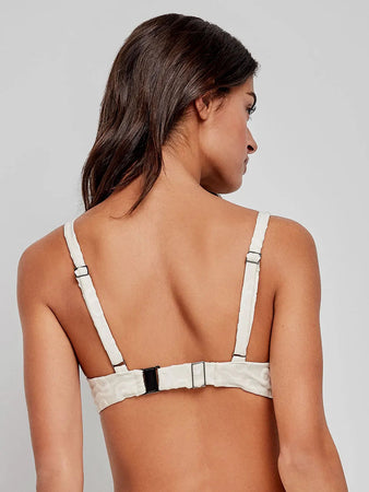 Bikini Gisela 2/30188BT taglia M/3, top con ferretto e imbottitura, slip alto regolabile, stampa geometrica, stile elegante e contenitivo.