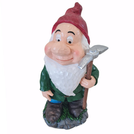 Sette nani in poliresina da giardino nanetti di Biancaneve per aiuola h 40 cm