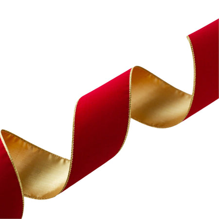 Nastro in velluto a doppio lato, color oro, rotolo da 10 cm x 10 metri