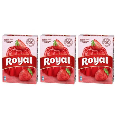ROYAL GELATINA FRESA FRAGOLA 114g x 3 pezzi PAESE DI ORIGINE PORTOGALLO