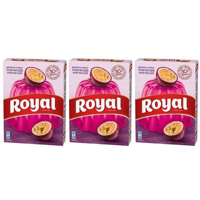 ROYAL GELATINA PASSION FRUIT FRUTTO DELLA PASSIONE MARACUJA 114g x 3 pezzi PAESE DI ORIGINE PORTOGALLO