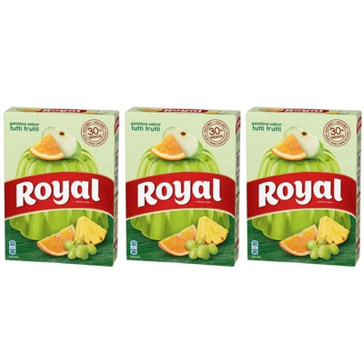 ROYAL GELATINA TUTTI FRUTTI 114g x 3 pezzi PAESES DI ORIGINE PORTOGALLO