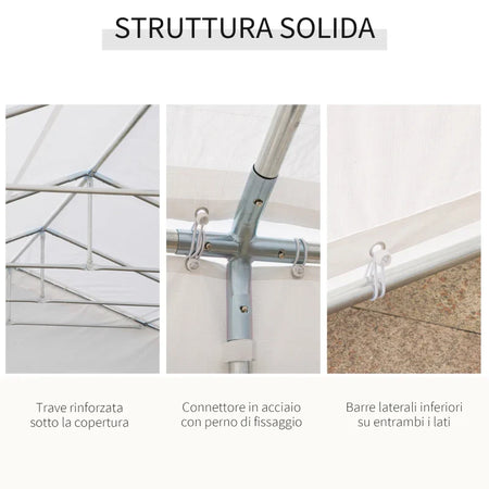 gazebo giardino esterno struttura completa 10x6m per feste sagre eventi cerimonie ristorante pub bar Tendone copertura con Pareti Rimovibili Porte e 6 Finestre armadio Bianco F100110-047WA