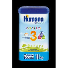 2x Humana 3 Polvere - Latte in Polvere per la crescita da 1 anno in poi - 2 Confezioni da 1100gr ciascuna - 2200gr totale