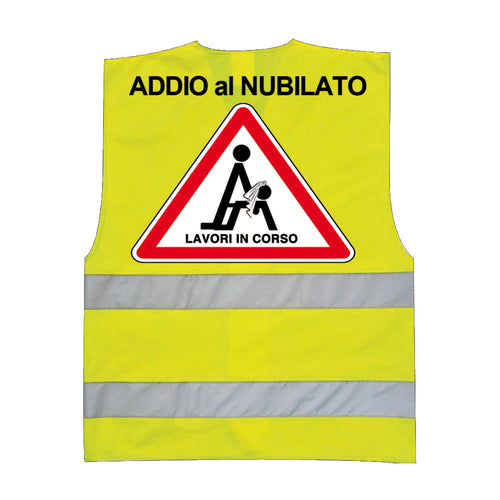 Giubbotto catarifrangente giallo ad alta visibilità lavori in corso sposi matrimonio per la festa di addio al nubilato gadget per adulti 18+