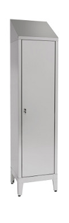 Armadietto spogliatoio inox AISI 430 ad 1 posto con tramezza interna cm. 50x50x215h