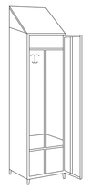 Armadietto spogliatoio inox AISI 430 ad 1 posto con tramezza interna cm. 50x50x215h