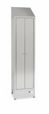 Armadio spogliatoio in acciaio inox AISI 304 ad 1 posto a 2 ante cm. 50x50x215h