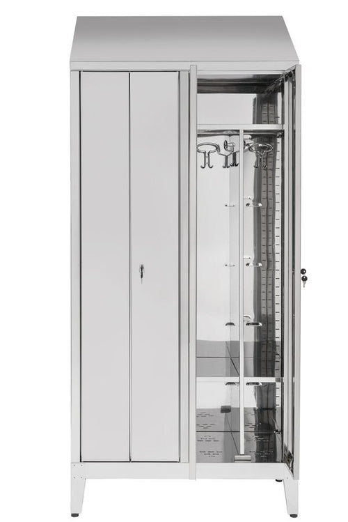 Armadio spogliatoio in acciaio inox AISI 430 a 2 posti a 4 ante cm. 95x50x215h