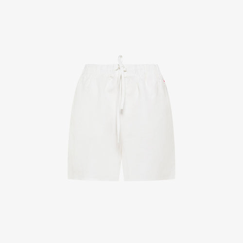 Shorts donna Sun68 bianco panna in misto lino con coulisse