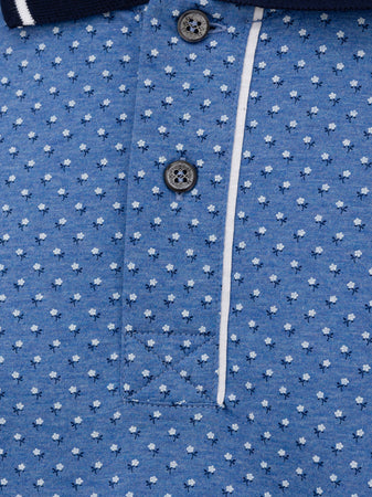 CANALI Polo Canali manica corta fantasia da uomo