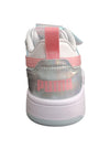 Sneakers Bambini Puma Rebound Grigio Rosa - Scarpe Alte Ginnastica Velcro