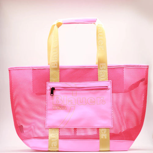 Blauer borsa donna knitted polyester tote bag