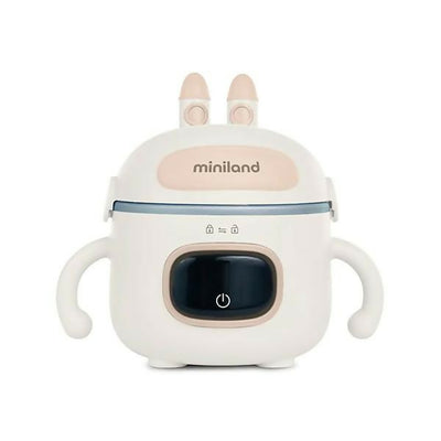 MINILAND Warmy Food On The Go - Scalda Pappa Portatile da Viaggio e Scaldavivande, Kit Svezzamento, Display LED - Riscalda Pappe portatile, leggero e compatto, batteria ricaricabile, ventosa antiscivolo, forchetta e cucchiaio inclusi