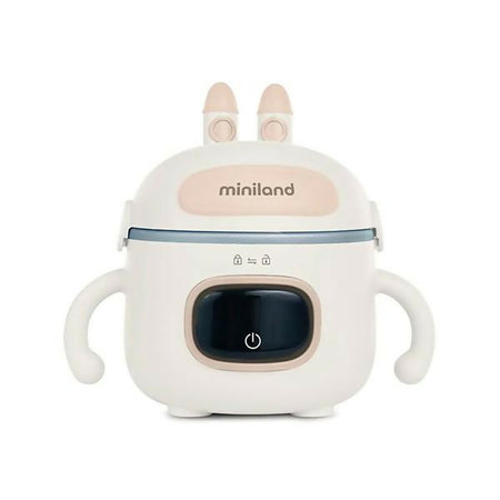 MINILAND Warmy Food On The Go - Scalda Pappa Portatile da Viaggio e Scaldavivande, Kit Svezzamento, Display LED - Riscalda Pappe portatile, leggero e compatto, batteria ricaricabile, ventosa antiscivolo, forchetta e cucchiaio inclusi