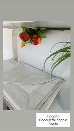 Copriletto + Lenzuolo Matrimoniale Alexander Tuscany Home Esagono – Jacquard 260x260 cm