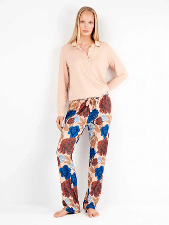 Pigiama Donna Gisela 2/20304S – Set Maglia Morbida con Stampa Floreale