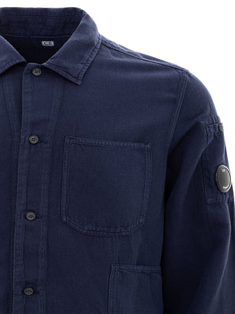 C.P. Company Camicia con Tasche in Misto Lino da uomo
