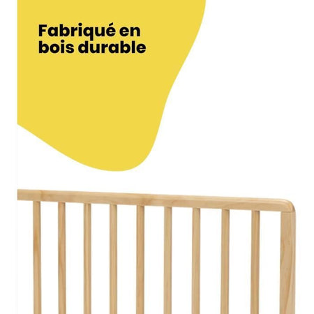 SAFETY 1ST, Sponda per letto in legno naturale, 110 cm compatibile con letti più grandi di 160 cm, eco-responsabile, 100% legno FSC