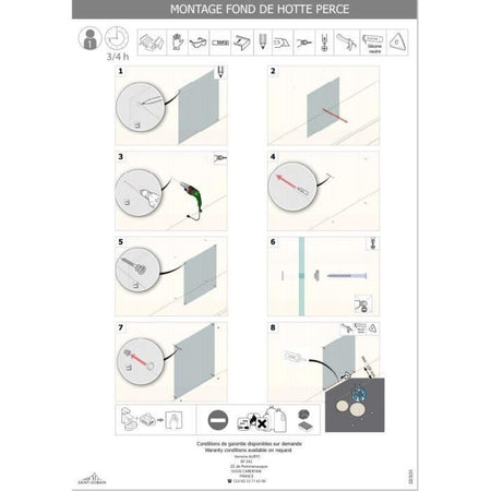 Base cappa in vetro smaltato nero Saint-Gobain 45x60
