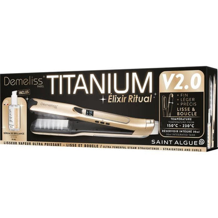 Piastra Piastra a Vapore TITANIUM V2 ELIXIR RITUAL DEMELISS - 5 livelli di temperatura - Serbatoio 30ml - Fino a 230c
