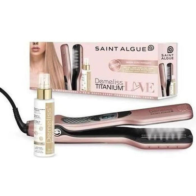 SAINT ALGUE Demeliss TITANIO Raddrizzatore a vapore Love Edition Cassa ROSA ORO + Trattamento nutriente 100 ml Kera-PROTEIN