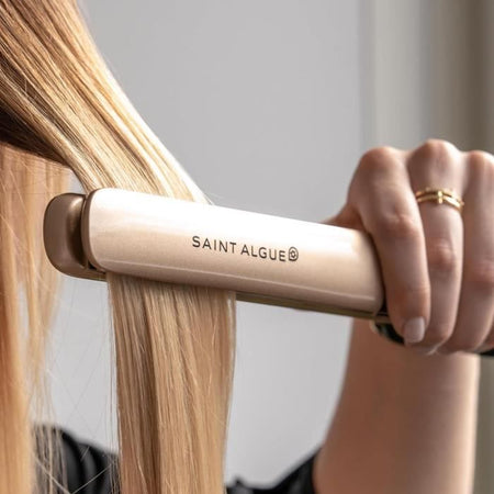 SAINT ALGUE 3963 - Piastra per capelli Demeliss GOLD - Rivestimento in ceramica - Piastre flottanti ultrasottili - Da 150 a 230  C - Nero / Oro