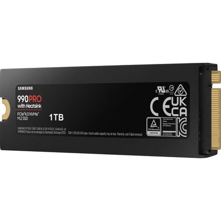 SAMSUNG - 990 PRO - SSD interno - 1 TB - Con dissipatore di calore - PCIe 4.0 - NVMe 2.0 - M2 2280 - Fino a 7450 MB/s (MZ-V9P1T0GW)