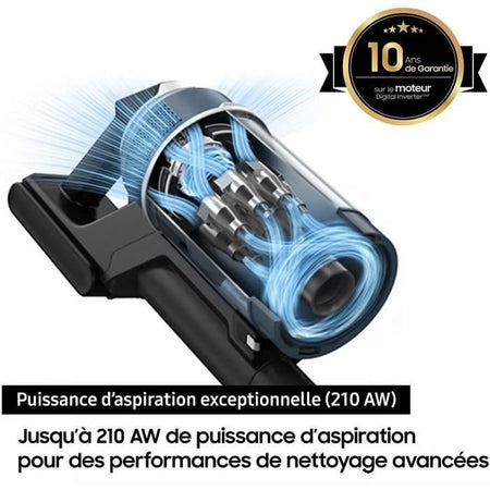 SAMSUNG Bespoke Jet Plus Complete VS20B95C43W - 210 AW Aspirapolvere a batteria con stazione di pulizia