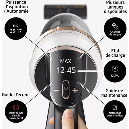 SAMSUNG Bespoke Jet Plus Complete VS20B95C43W - 210 AW Aspirapolvere a batteria con stazione di pulizia