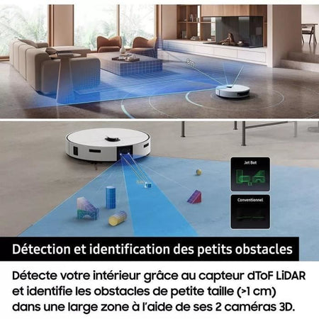 Robot aspirapolvere - Samsung Jet Bot Combo AI VR7MD97A14G - Stazione di pulizia con disinfezione a vapore - Riconoscimento oggetti