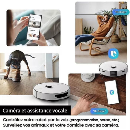Robot aspirapolvere - Samsung Jet Bot Combo AI VR7MD97A14G - Stazione di pulizia con disinfezione a vapore - Riconoscimento oggetti