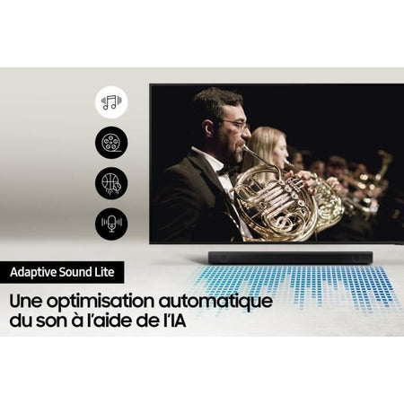 SAMSUNG - HW-B530 Soundbar 2.1 canali 380 W + subwoofer wireless da 6,5'' + Adaptive Sound Lite + Modalità gioco + Bass Boost + HDMI ARC