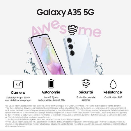 Smartphone SAMSUNG Galaxy A35 5G 128GB Blu