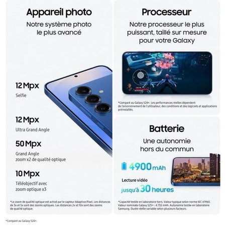 Smartphone SAMSUNG Galaxy S25 Plus AI 256GB Azzurro