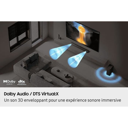 SAMSUNG HW-B460F/XE - Soundbar 2.1 canali - Subwoofer wireless da 6,5'' - Adaptive Sound Lite