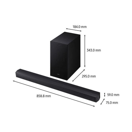 SAMSUNG HW-B66CF/XE - Soundbar serie 3.1ch - Subwoofer wireless da 6,5'' - HP Central - Adaptive Sound Lite