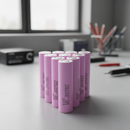 6 PEZZI 18650 SAMSUNG 3,7V INR-35E 3500mAh SVAPO TESTA PIATTA BATTERIA SALDARE LITIO