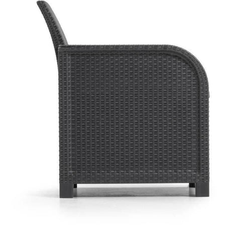 ALLIBERT by KETER - Poltrona SanRemo - imitazione rattan intrecciato - grigio grafite