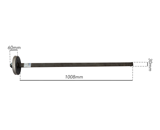 Asse porta dischi frangizolle di 1008mm sezione 30x30mm